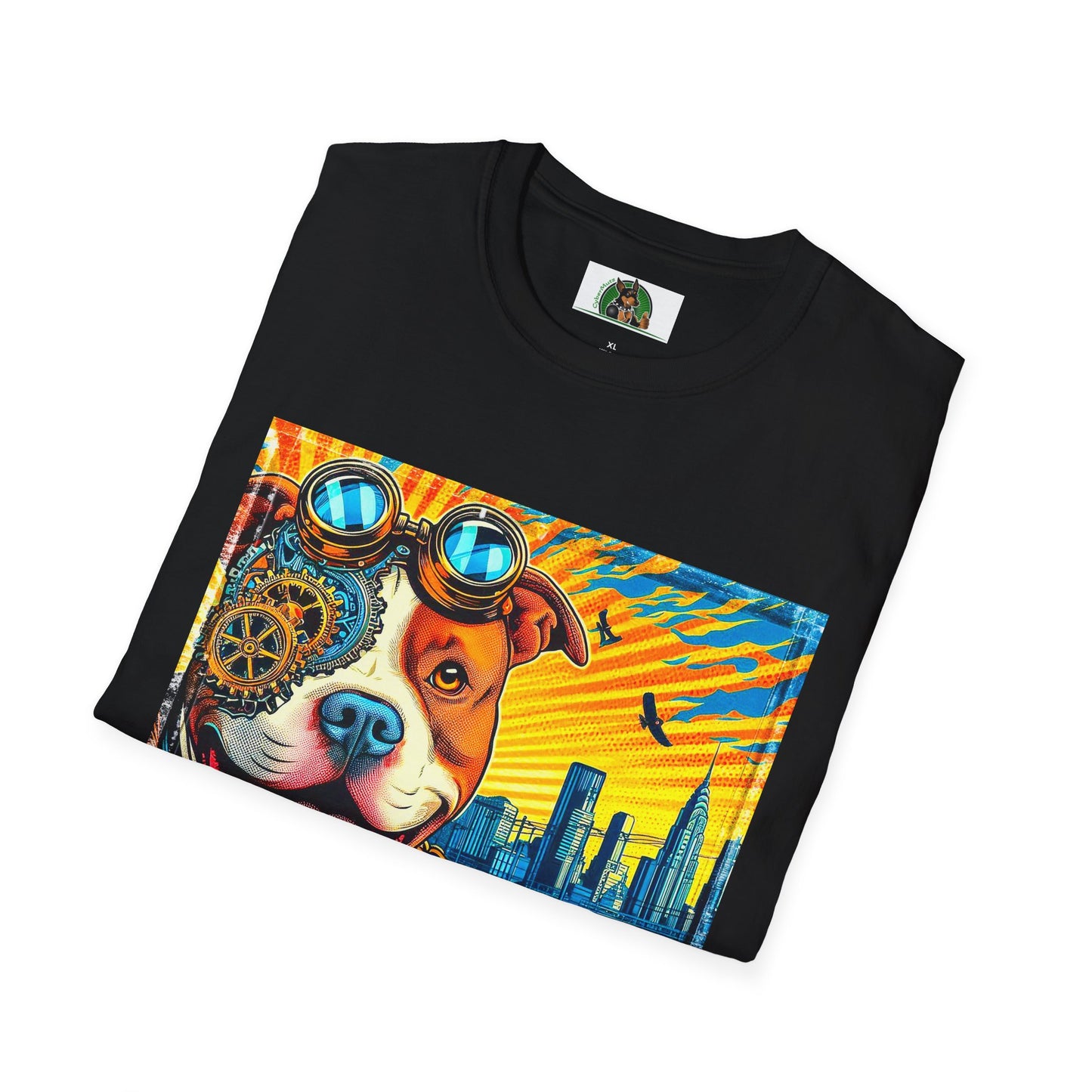 Pit Bull colorful steam punk shirt T-Shirt Printify