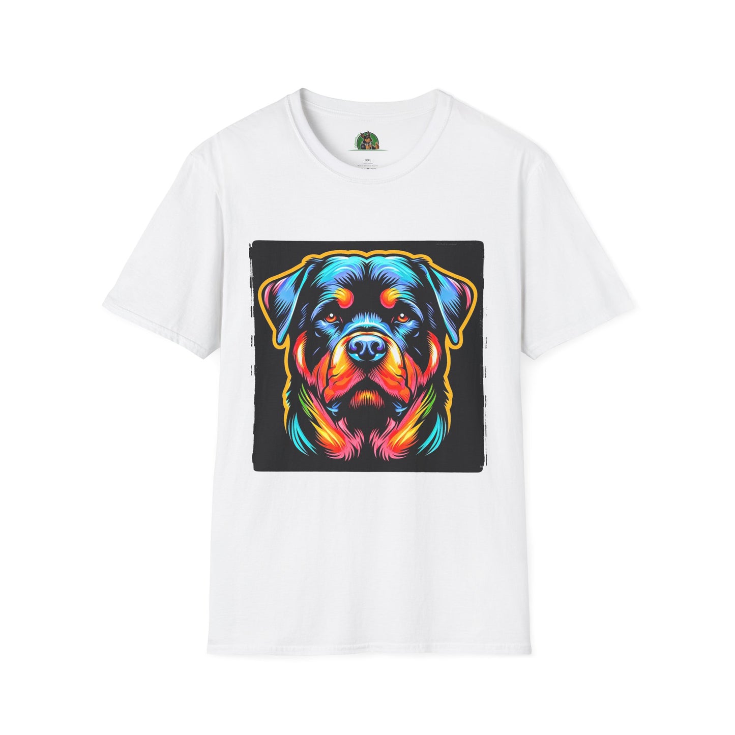 Rottweiler colorful puppy shirt T-Shirt Printify XS White