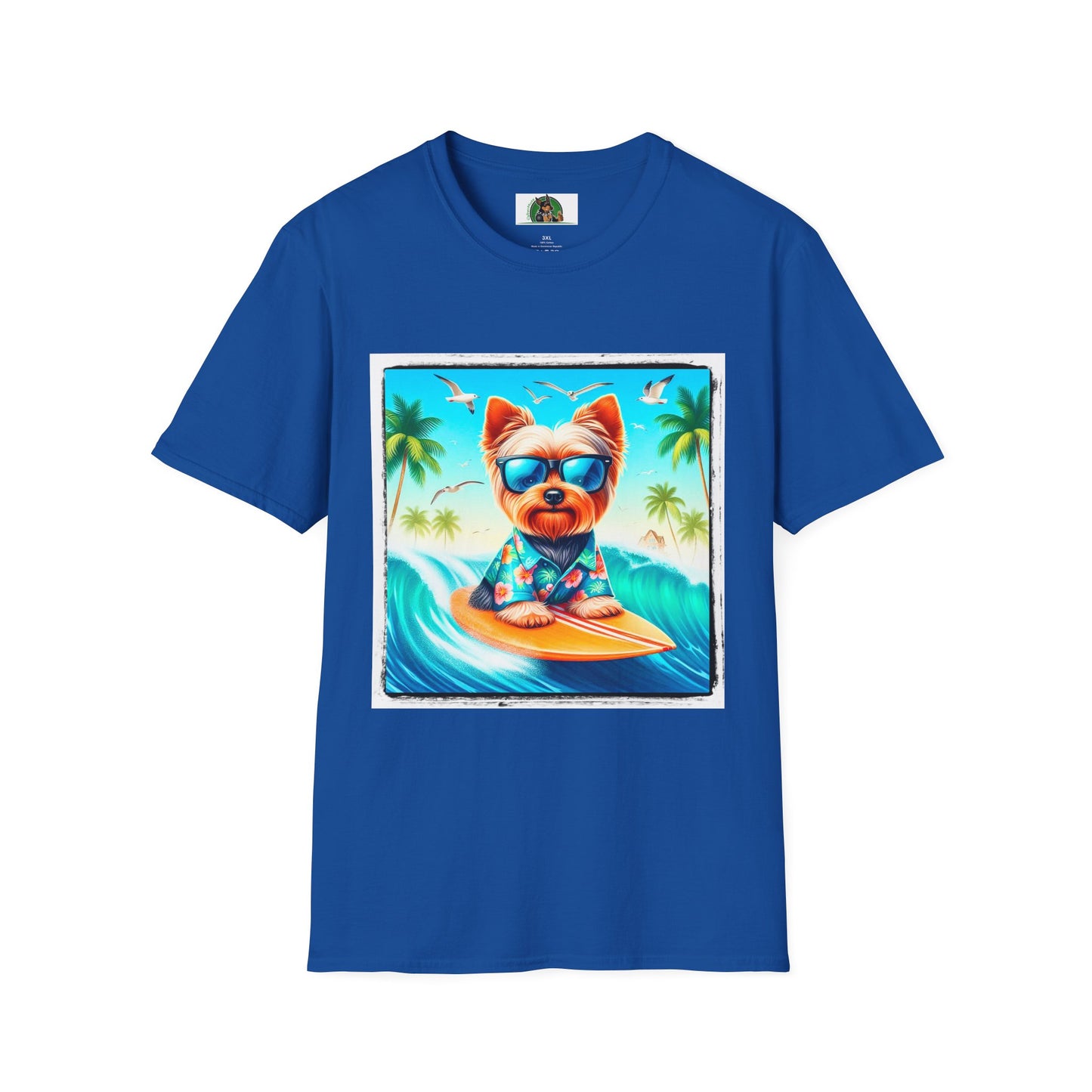 Yorkie blue waves shirt T-Shirt Printify XS Royal