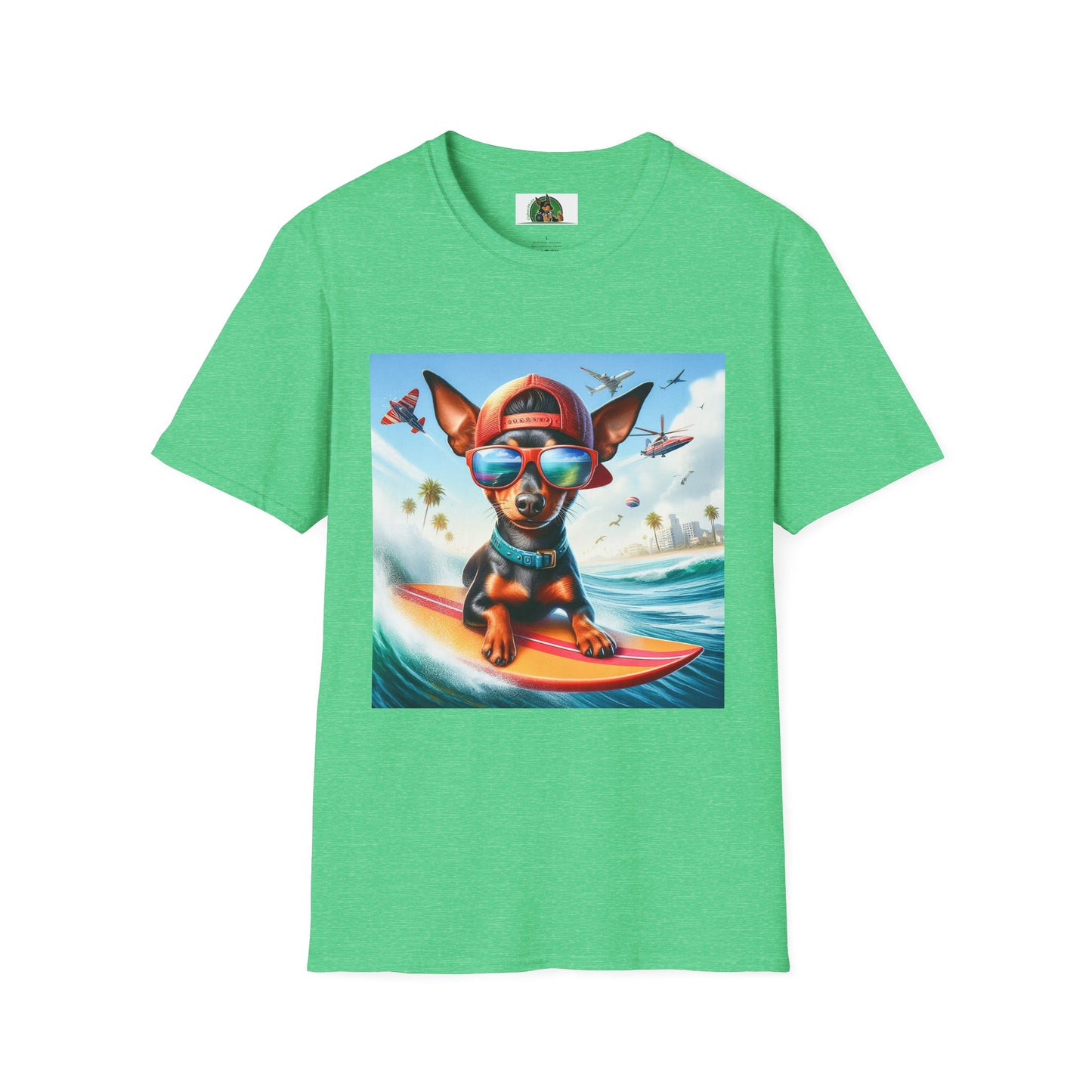 Min Pin T-Shirt tiny surfer T-Shirt Printify S Heather Irish Green