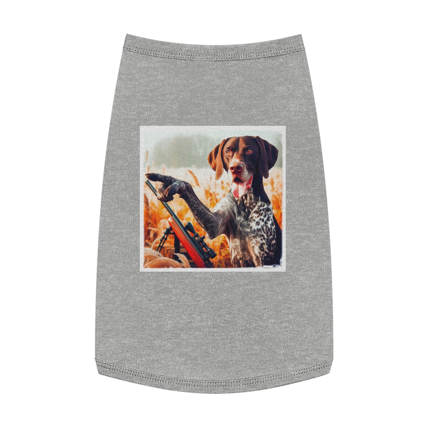 Wacky Pet Tank Top German Shorthaired Pointer violin playing t shirt Pets Printify L Heather
