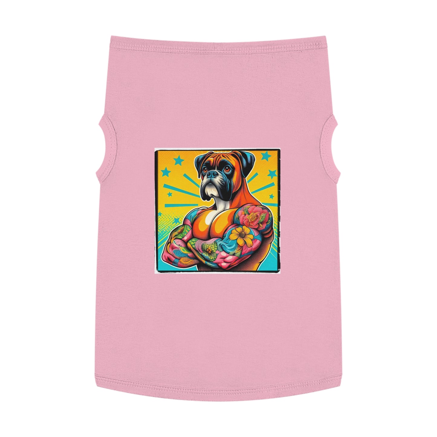 Pet Tank Top Boxer Tattooed Dog Pets Printify XL Pink