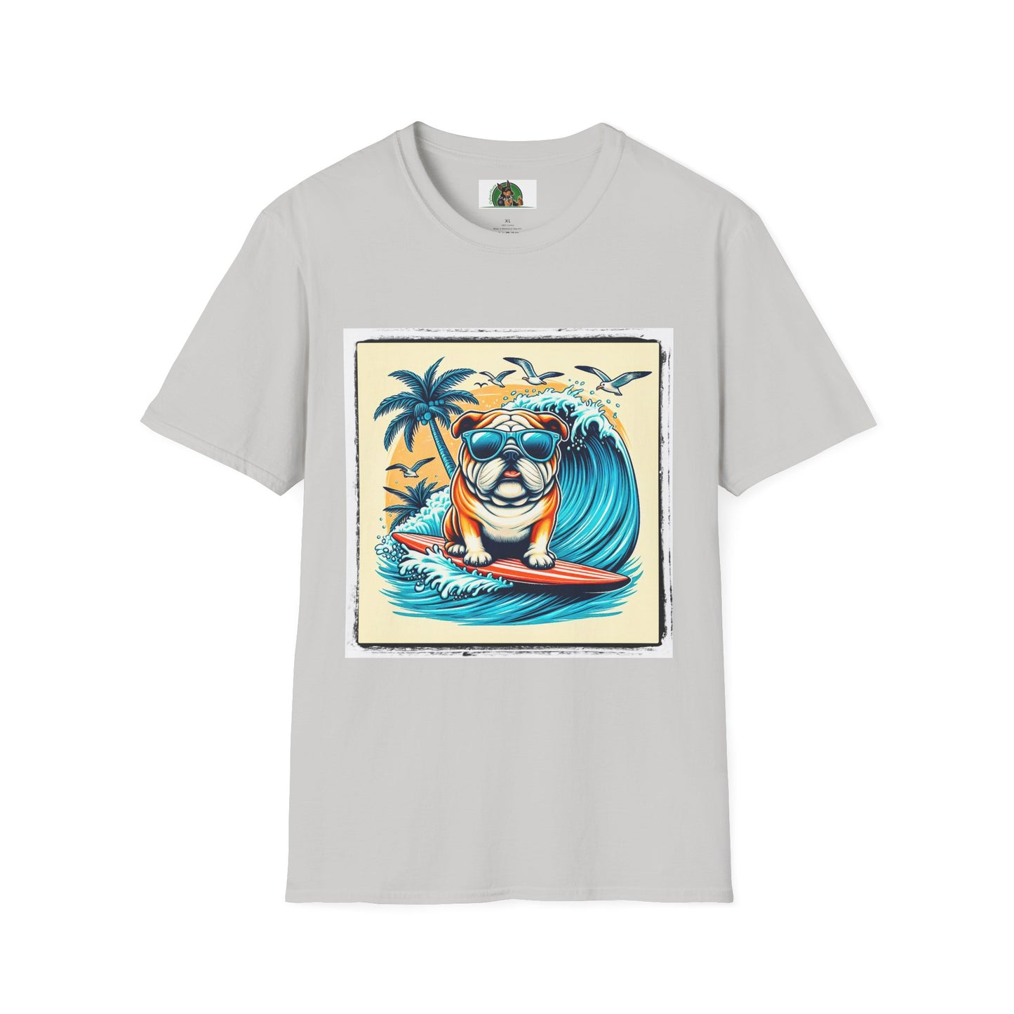 Bulldog Palm Springs t shirt T-Shirt Printify S Ice Grey