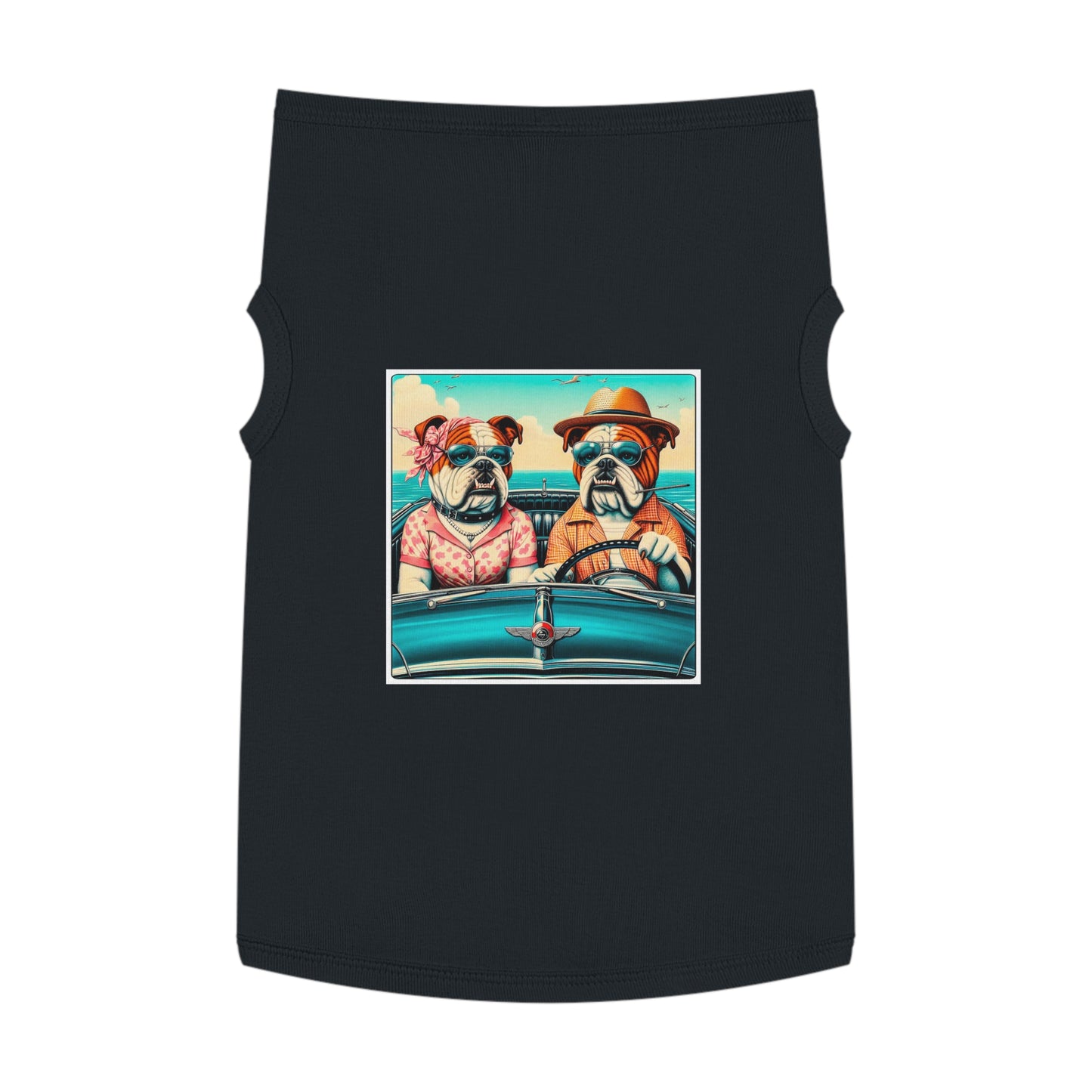 Wacky Pet Tank Top Bulldog vacationing couple t shirt Pets Printify