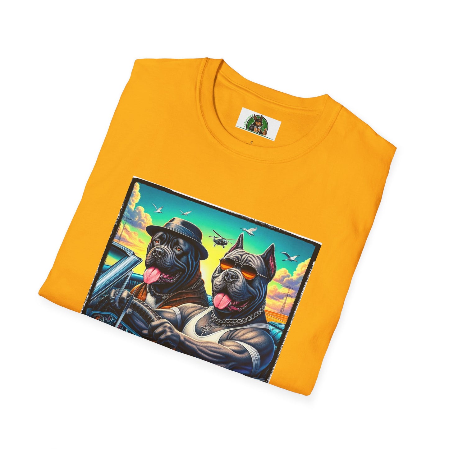 Cane Corso Dogs In Car TShirt T-Shirt Printify