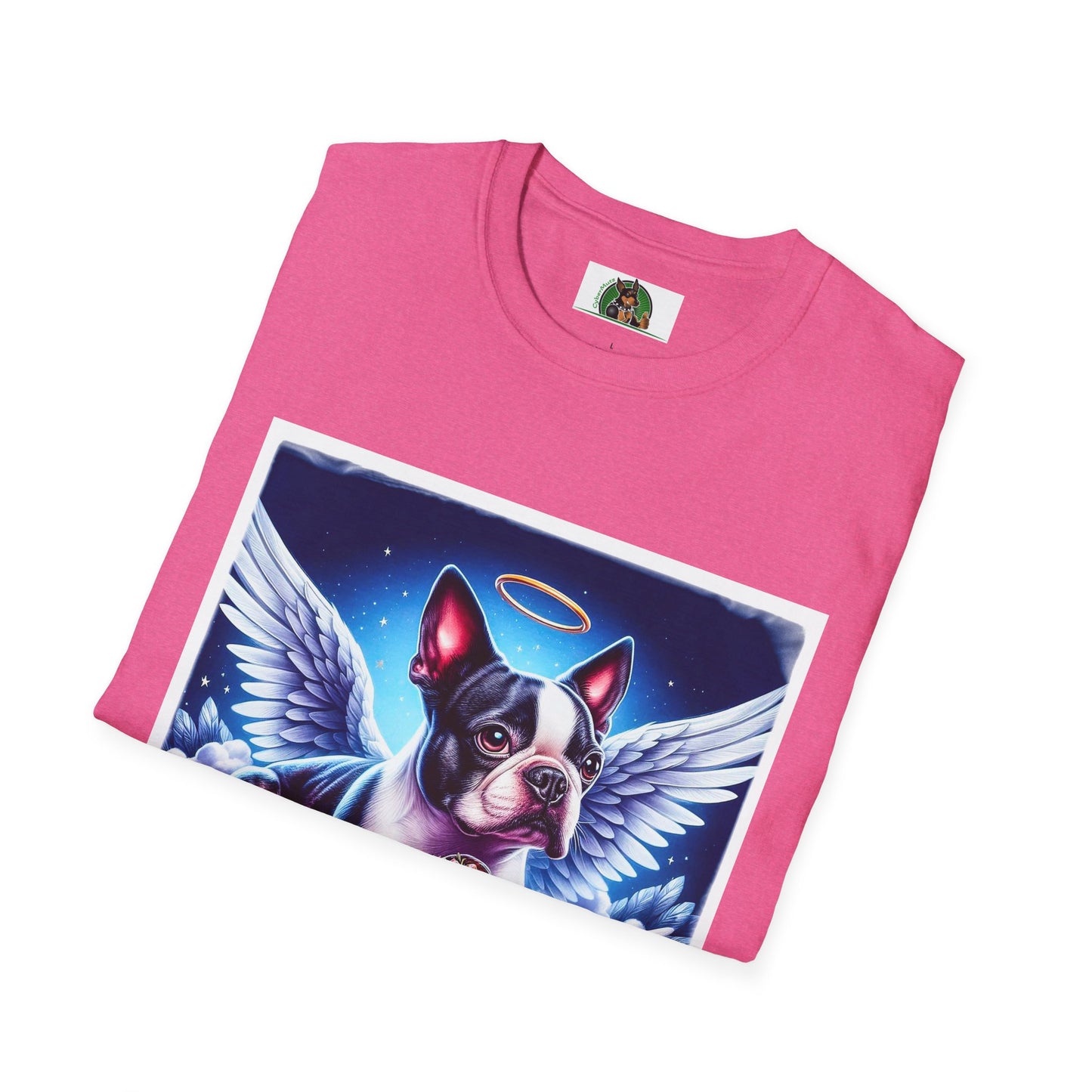 Boston Terrier Angel And Girl Shirt T-Shirt Printify