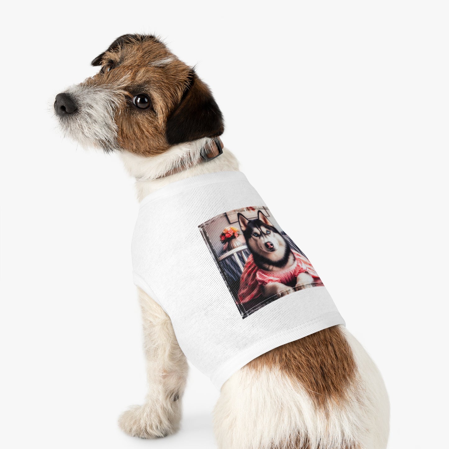 Pet Tank Top Husky pretty pink dress Pets Printify