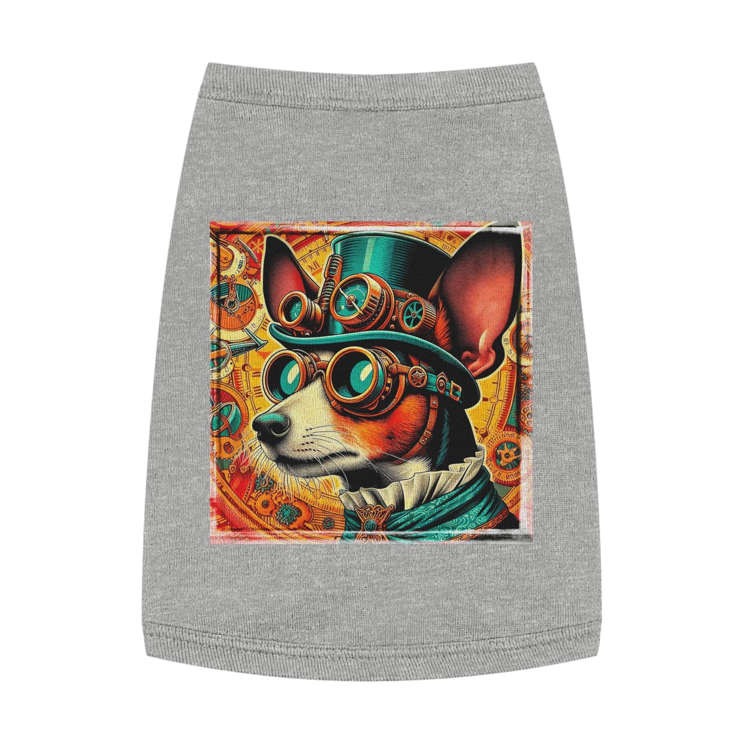 Pet Tank Top Rat Terrier steam punk Pets Printify M Heather