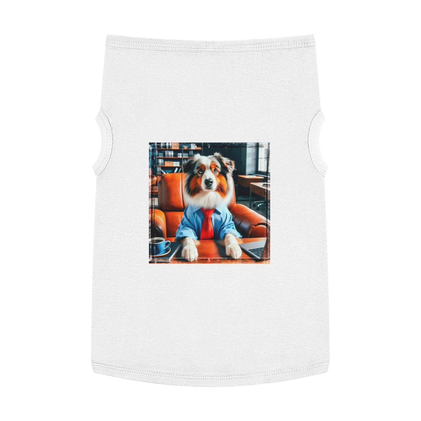 Pet Tank Top Australian Shepherd Pets Printify XL White