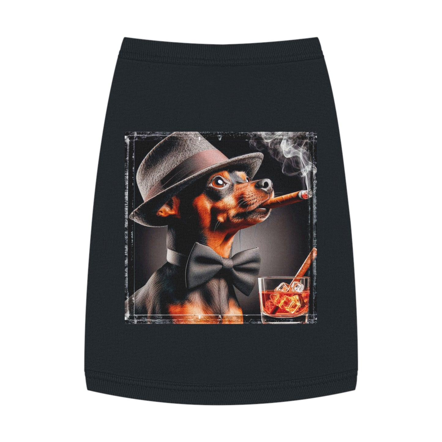 Min Pin Tank Tops cigars Pets Printify M Black