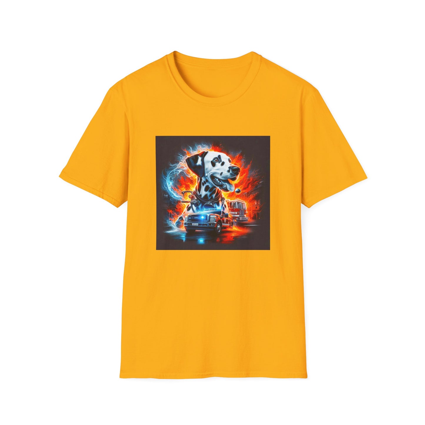 Dalmatian fireman hero t shirt T-Shirt Printify S Gold