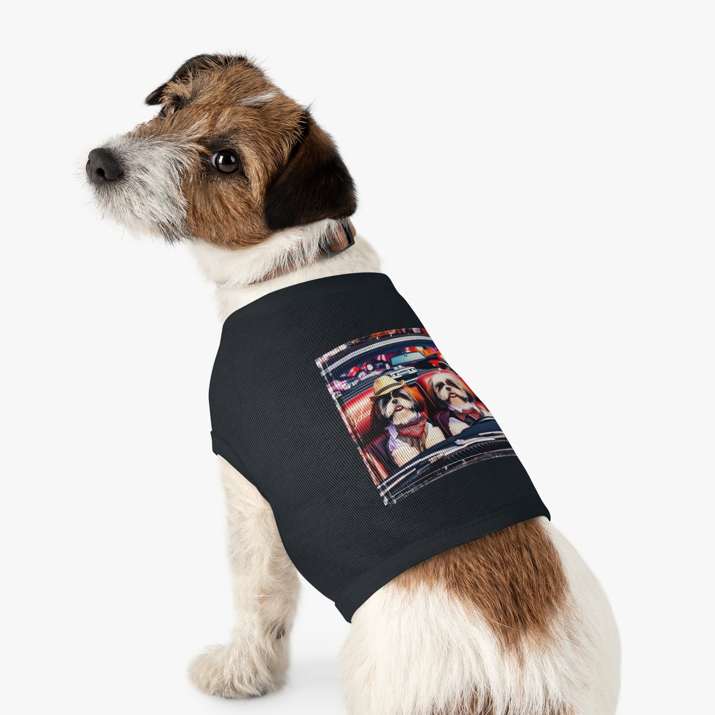 Pet Tank Top Shih Tzu driving shirt Pets Printify