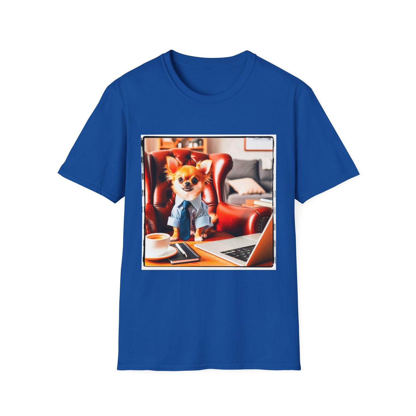 Chihuahua working man t shirt T-Shirt Printify XS Royal