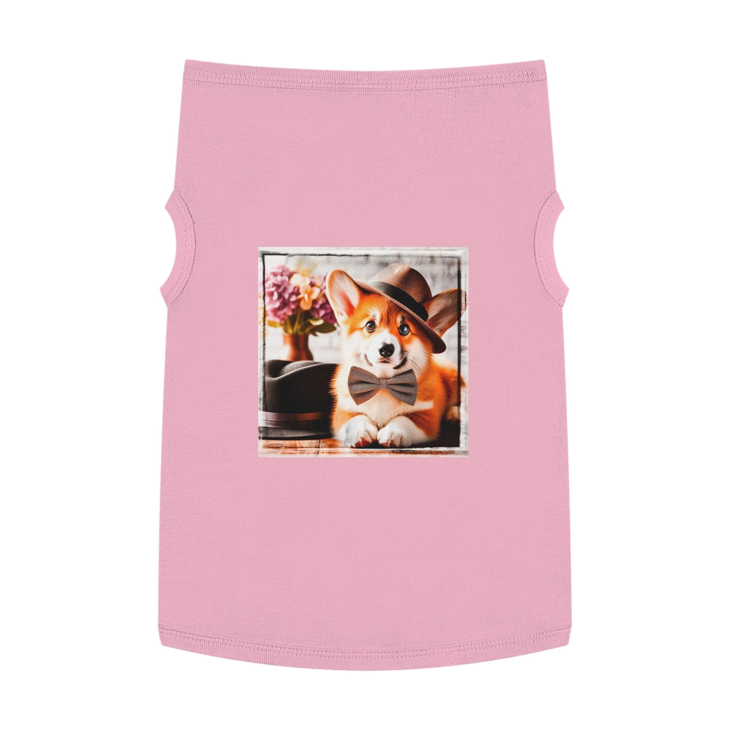 Pet Tank Top Pembroke Welsh Corgi pretty bow tie Pets Printify XL Pink