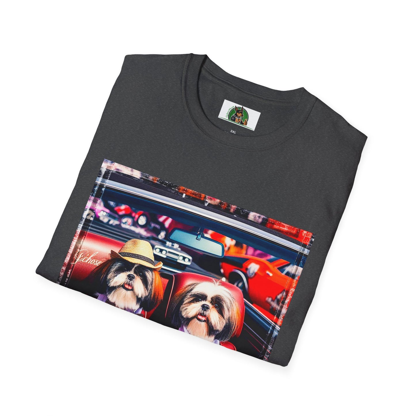 Wacky Shih Tzu driving frirbfs T-Shirt Printify