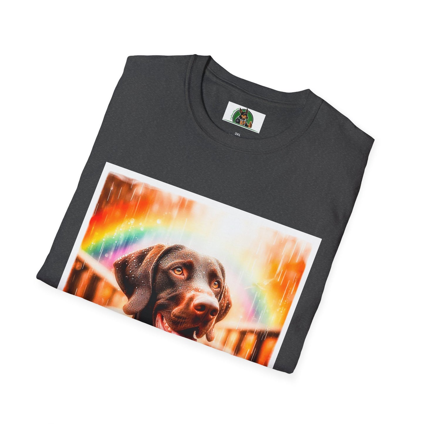 German Shorthaired Pointer rainy day t shirt T-Shirt Printify