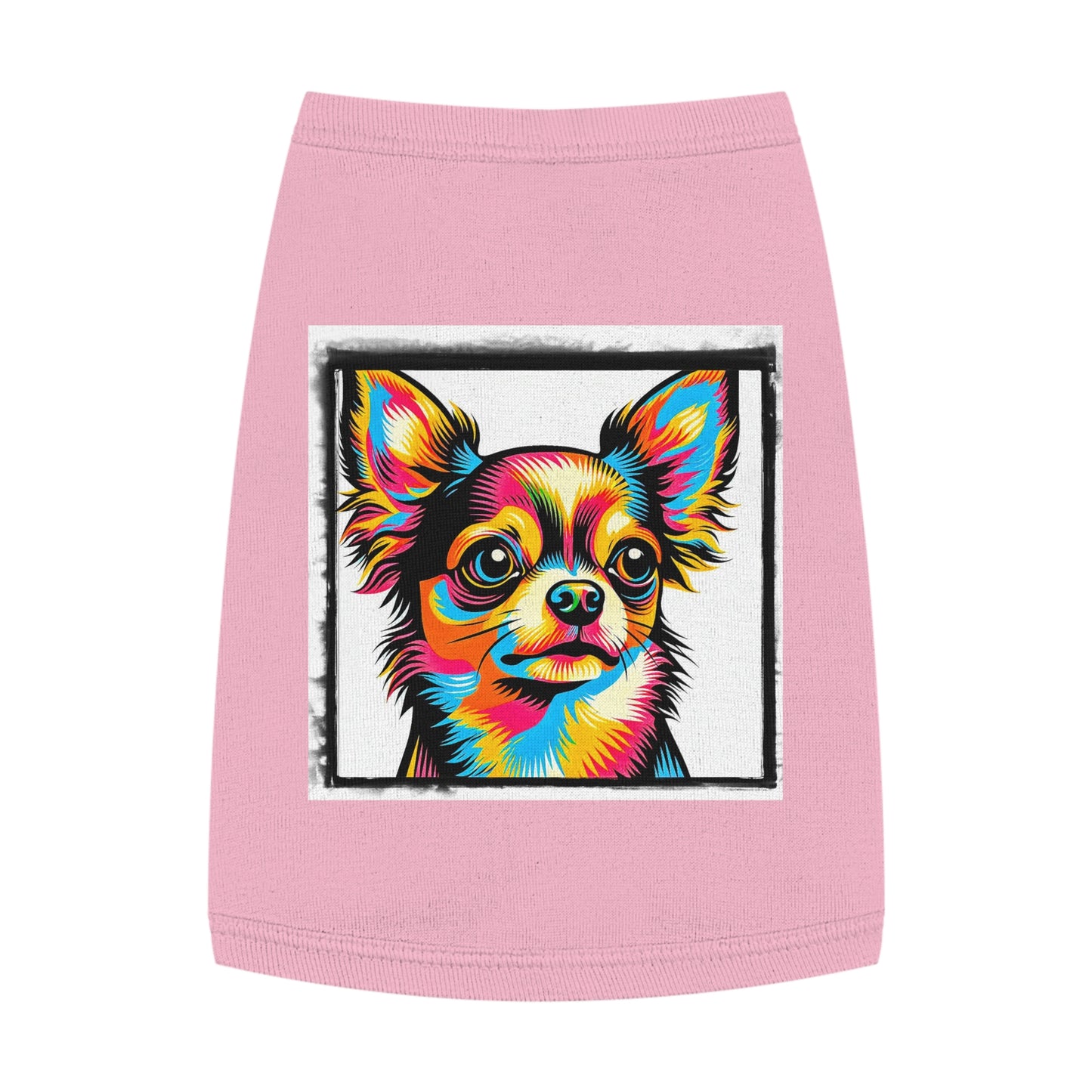 Pet Tank Top Chihuahua colorful portrait t shirt Pets Printify M Pink