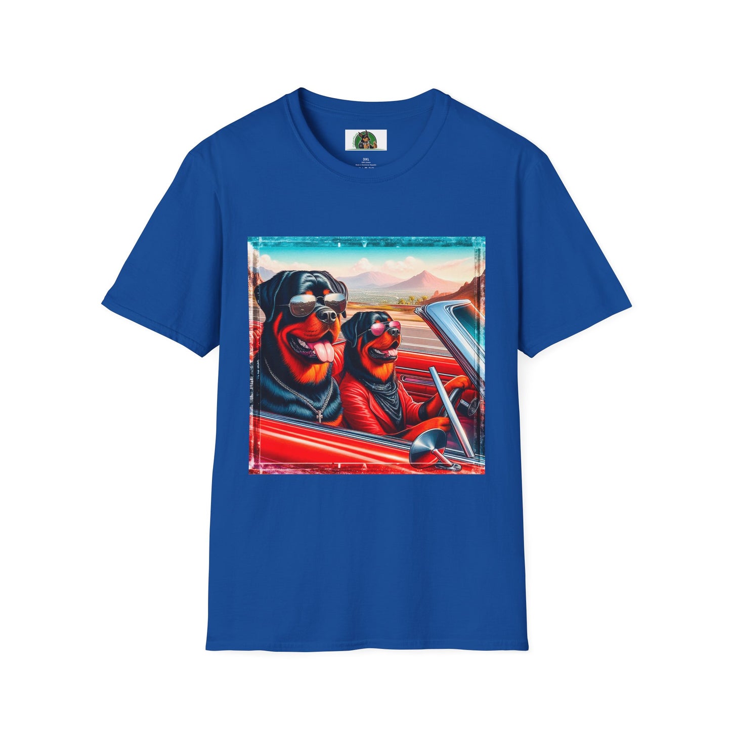 Wacky Rottweiler driving friends shirt T-Shirt Printify XS Royal