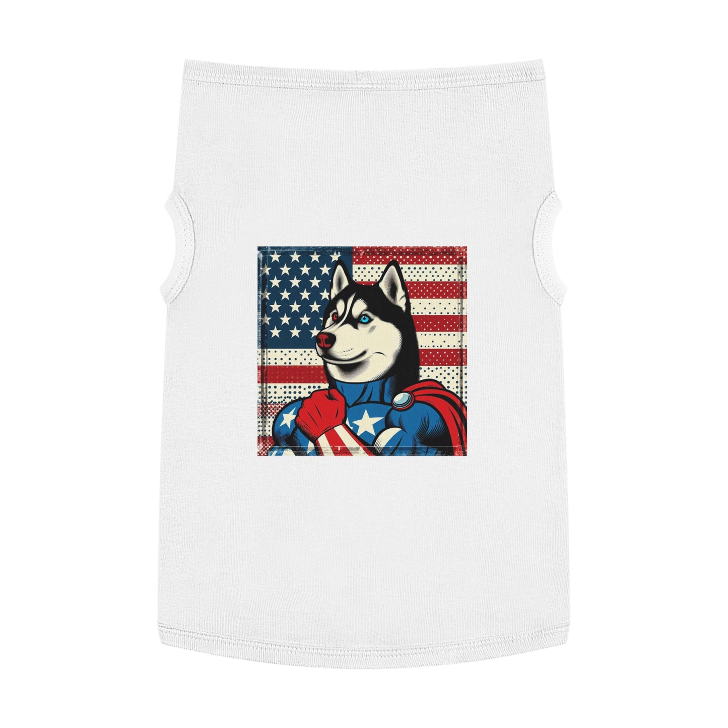 Pet Tank Top Husky super hero Pets Printify XL White