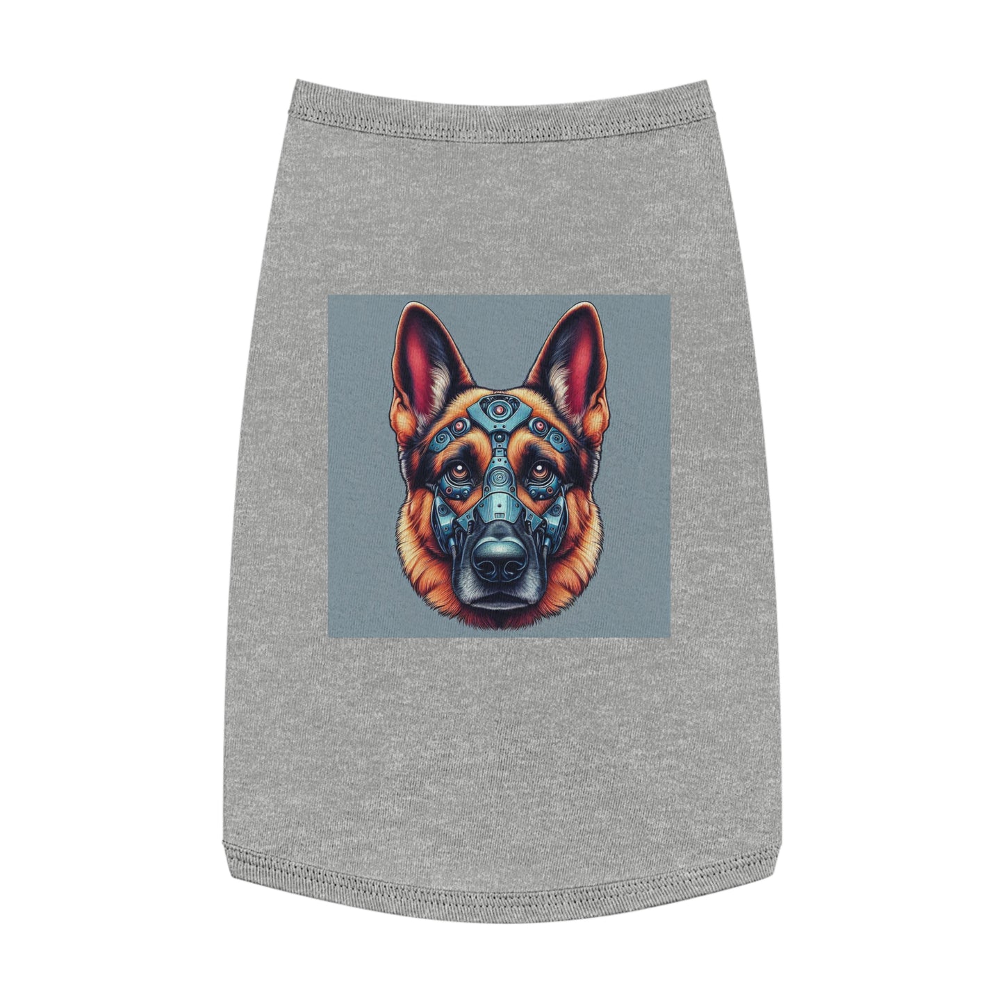 German Shepherd robot shirt Pets Printify L Heather