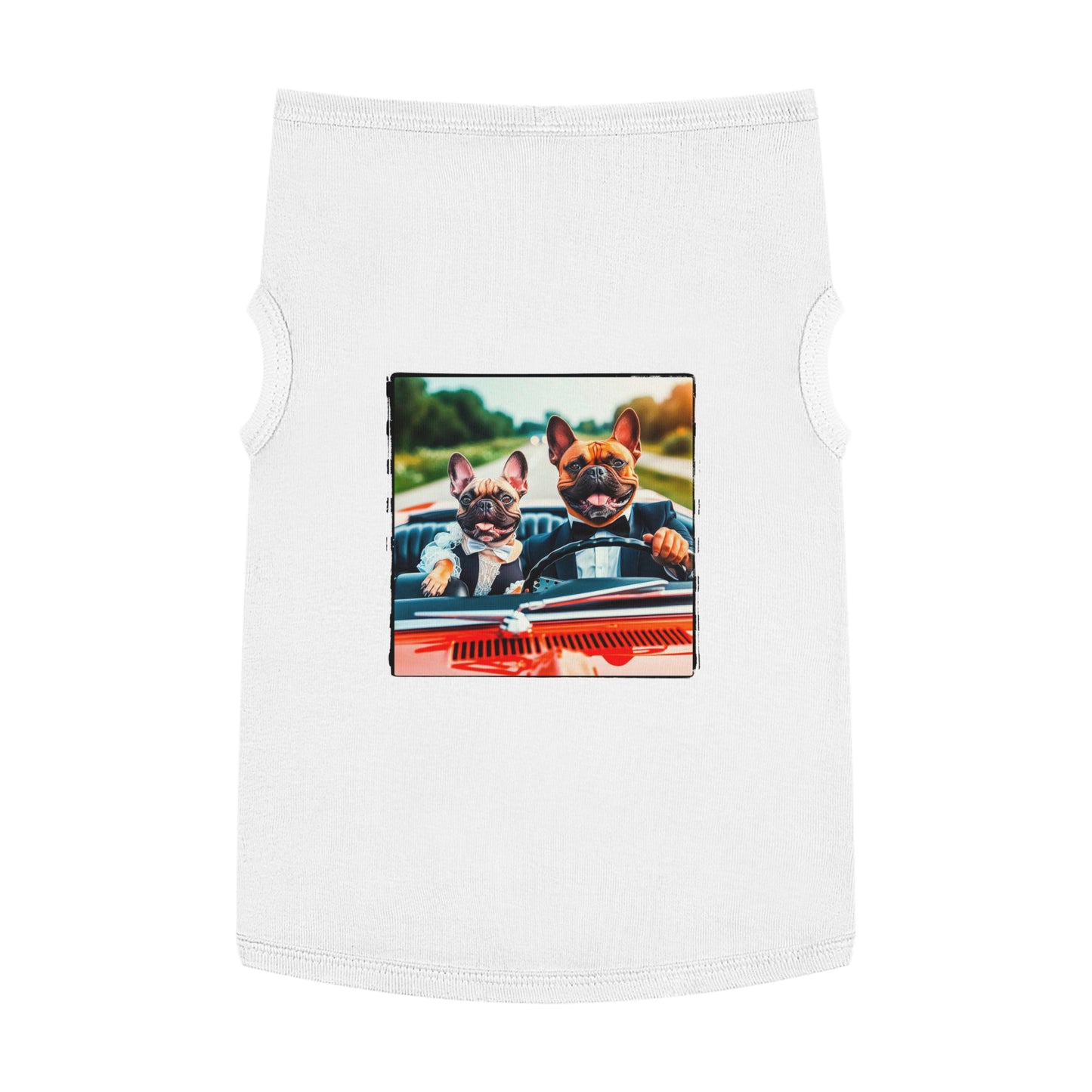 Wacky Pet Tank Top French Bulldog happy groomsmen t shirt Pets Printify XL White
