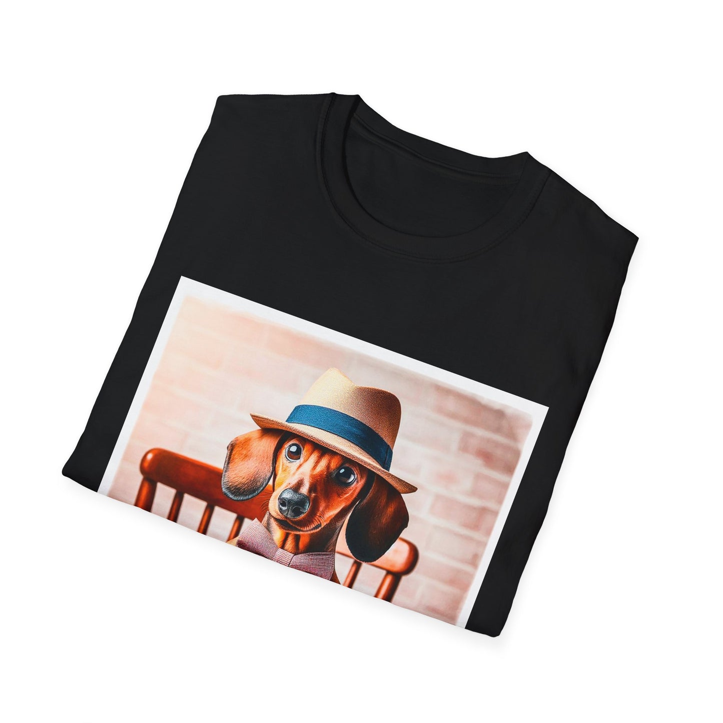 Dachshund reading news t shirt T-Shirt Printify