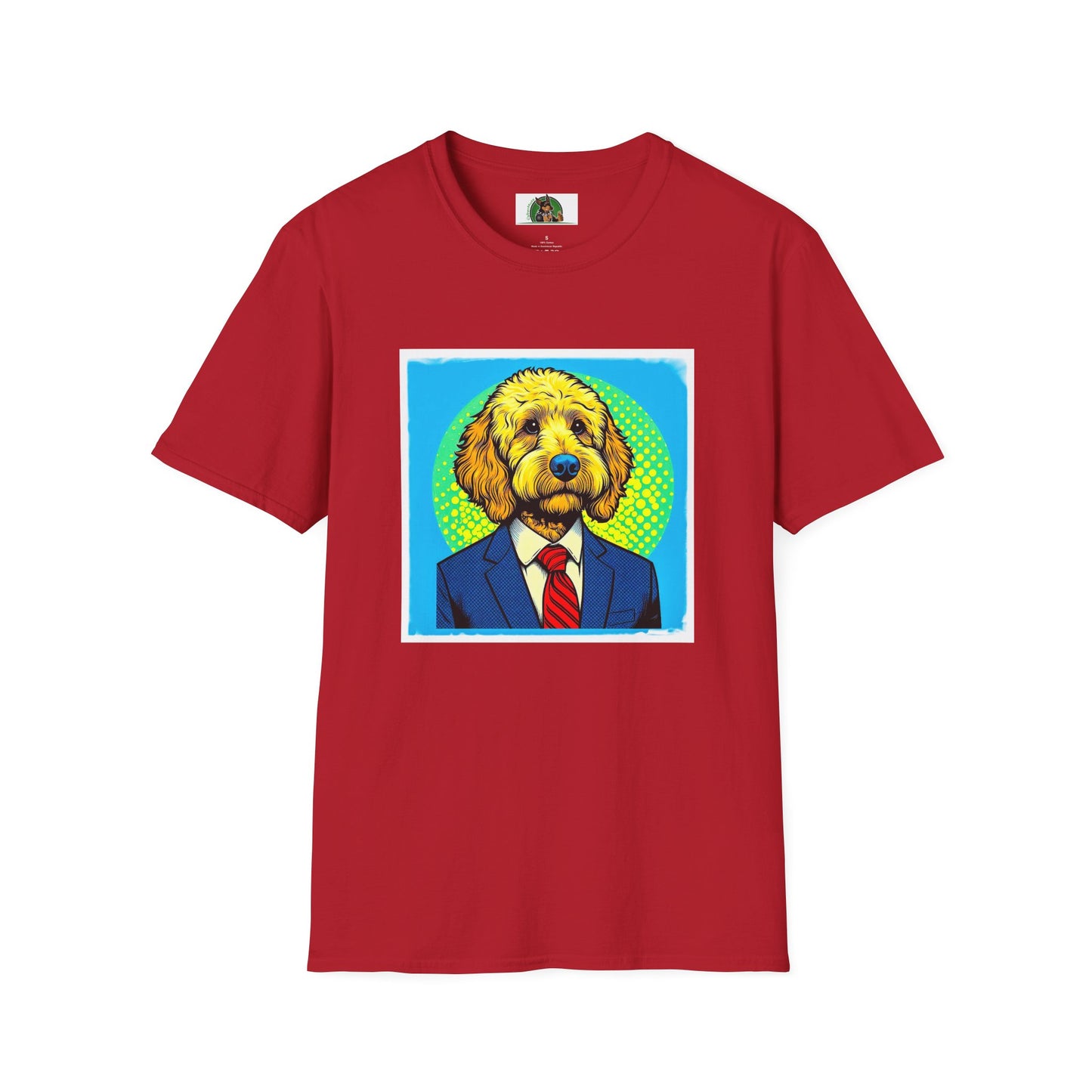 Golden Doodle businessman t shirt T-Shirt Printify S Cherry Red