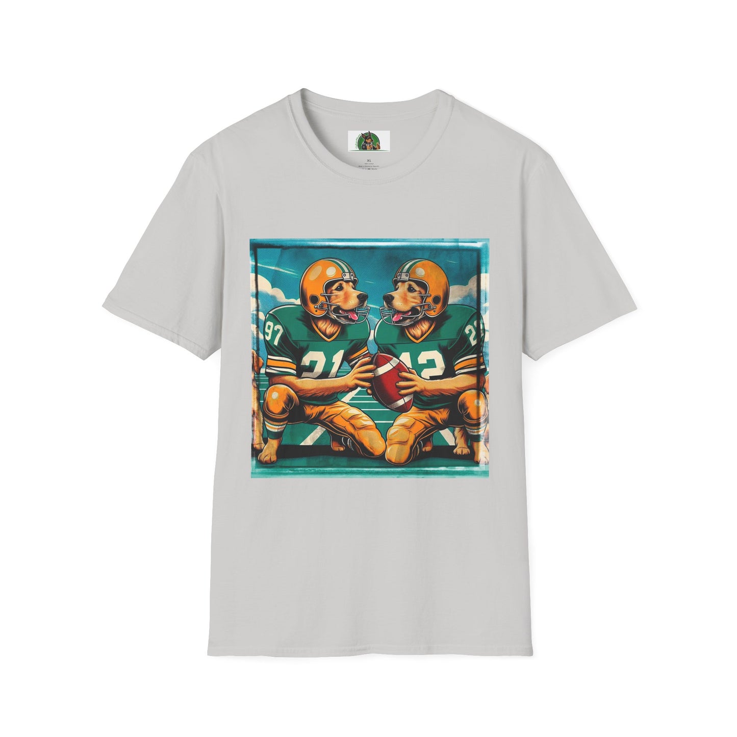 Golden Retriever football friends shirt T-Shirt Printify S Ice Grey