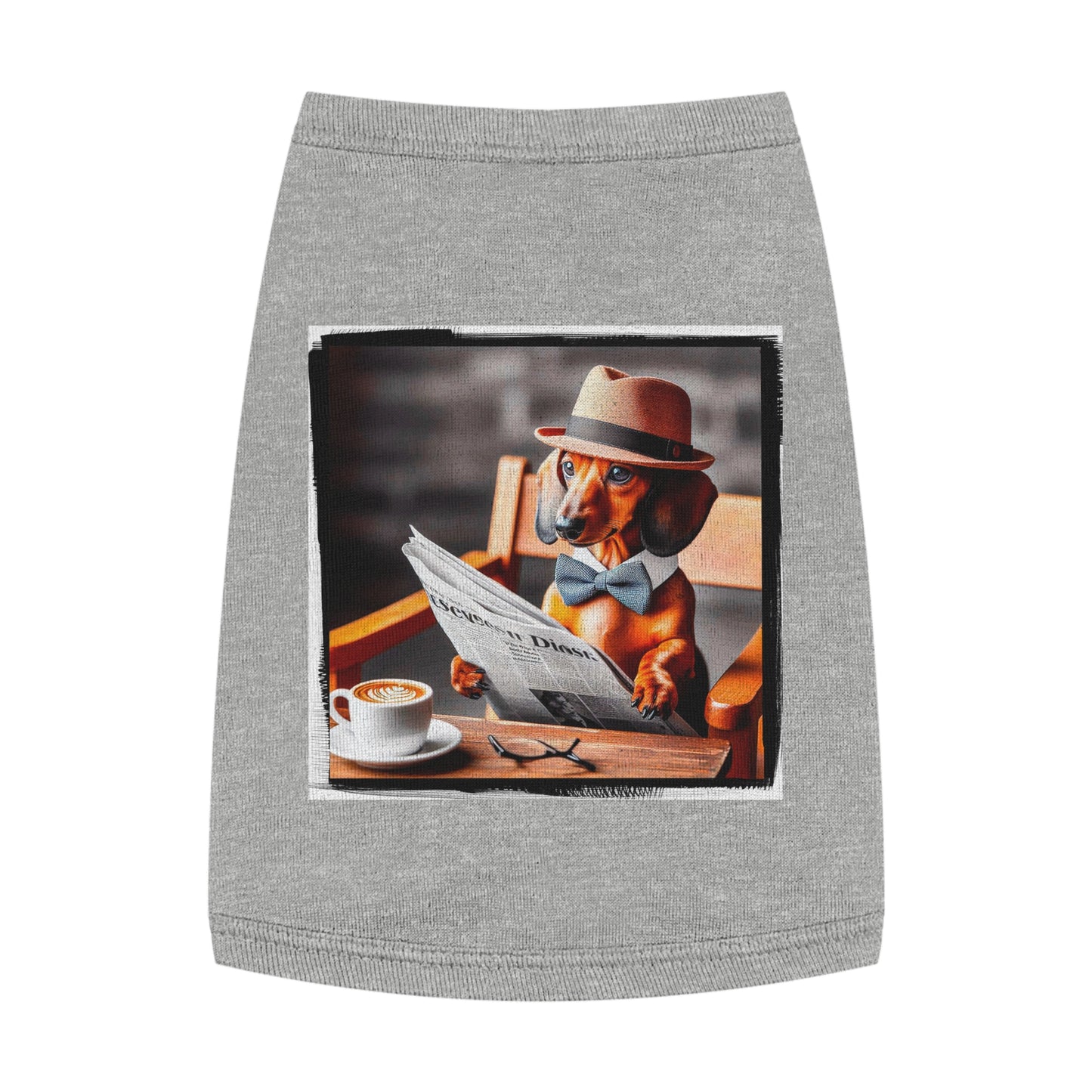 Pet Tank Top Dachshund coffee morning t shirt Pets Printify M Heather