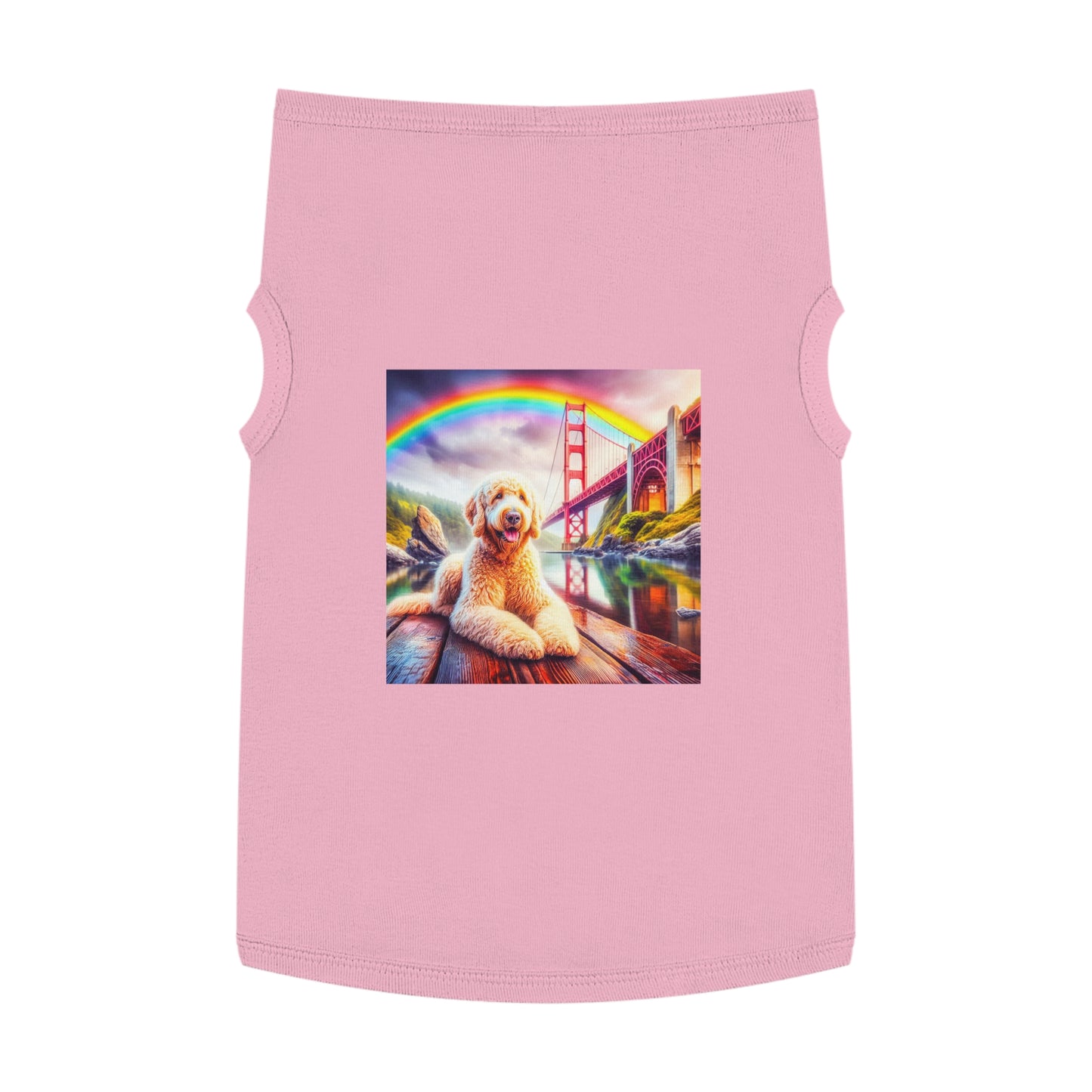 Pet Tank Golden Doodle pretty rainbow shirt Pets Printify XL Pink