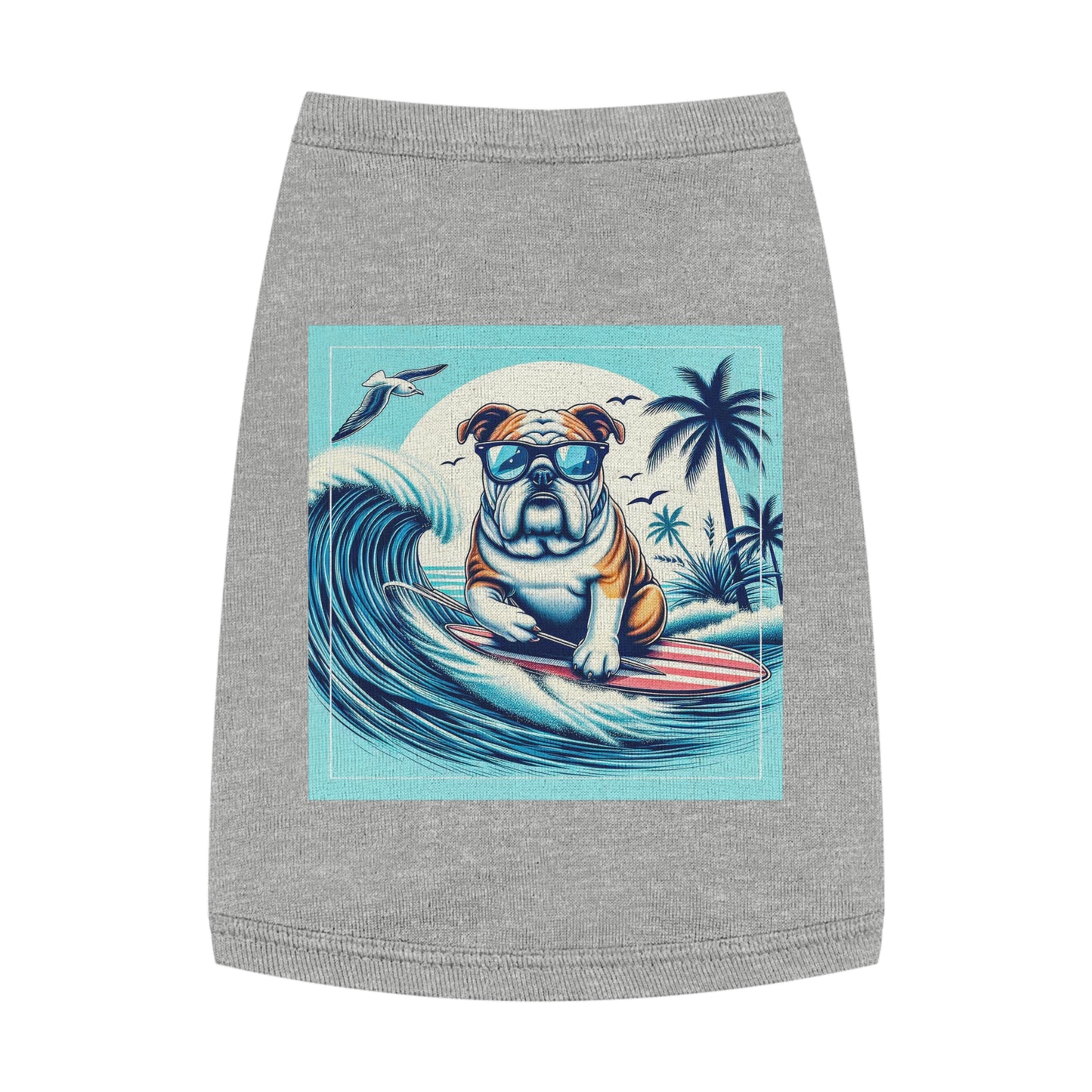 Pet Tank Top Bulldog waves t shirt Pets Printify M Heather