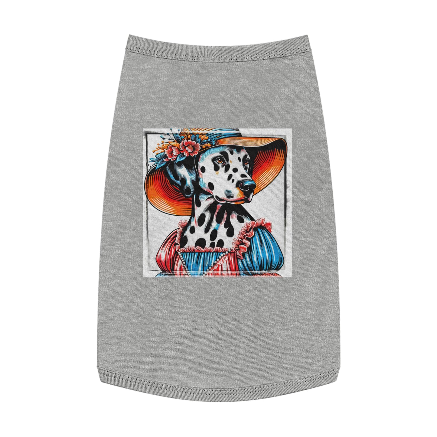 Pet Tank Top Dalmatian dress up t shirt Pets Printify L Heather