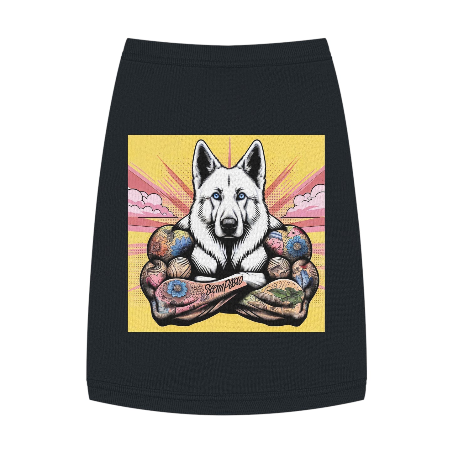 German Shepherd big arms Pets Printify M Black