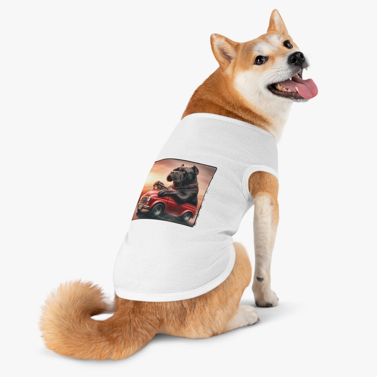 Wacky Pet Tank Top Cane Corso Dog In Small Car