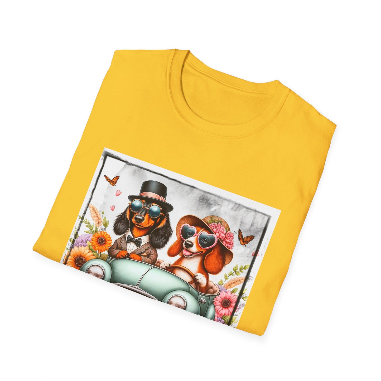 Wacky Dachshund car driving t shirt