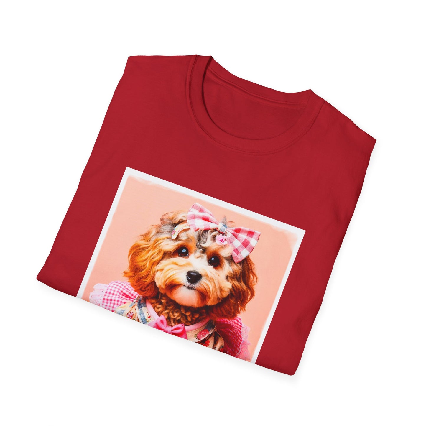 CockerPoo pretty pink bow t shirt