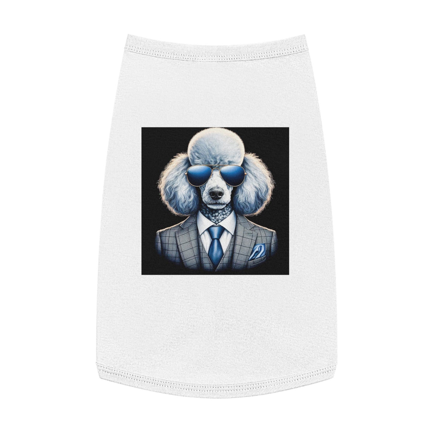 Pet Tank Top Poodle serious business Pets Printify L White