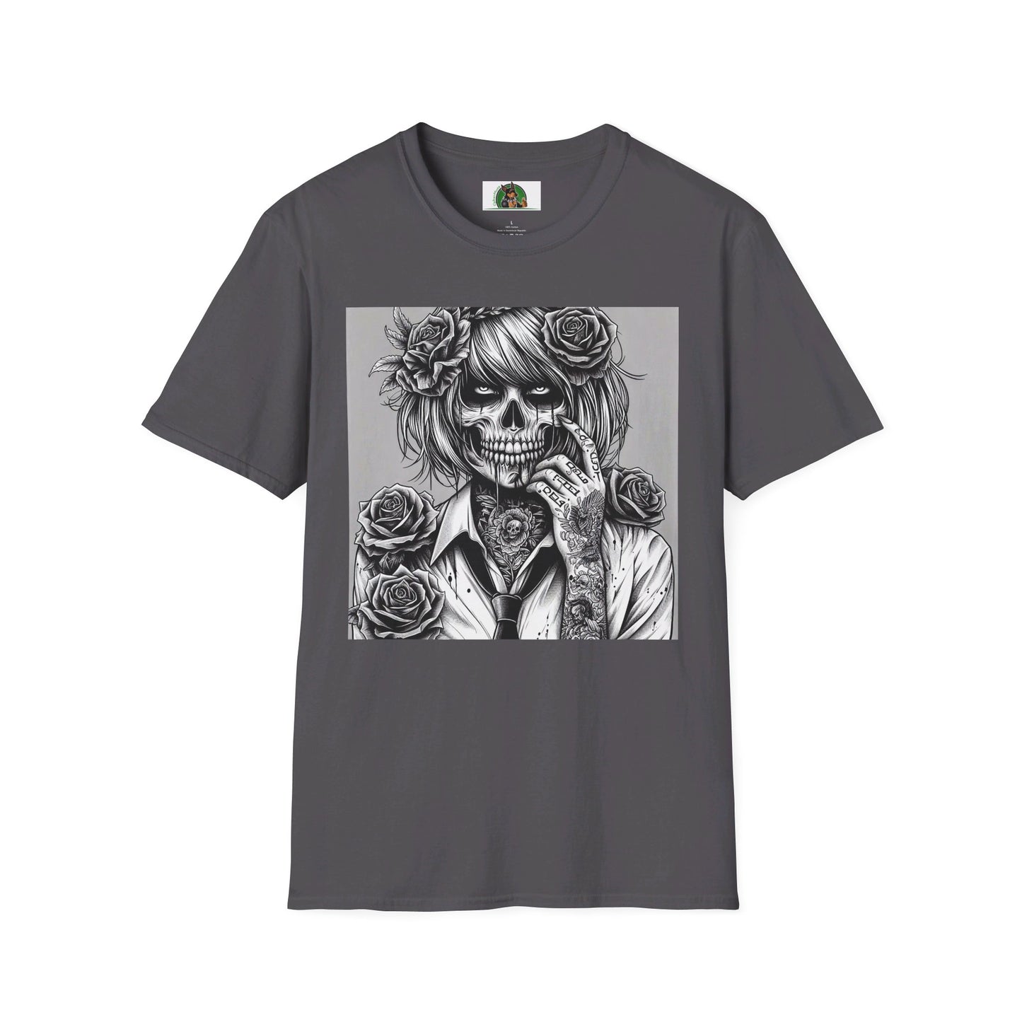 Zombie Girl T-Shirt Printify S Charcoal