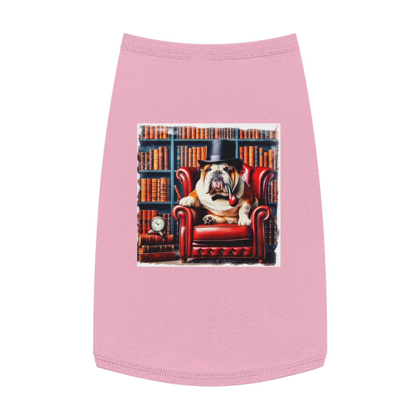 Pet Tank Top Bulldog pipe smoking t shirt Pets Printify L Pink