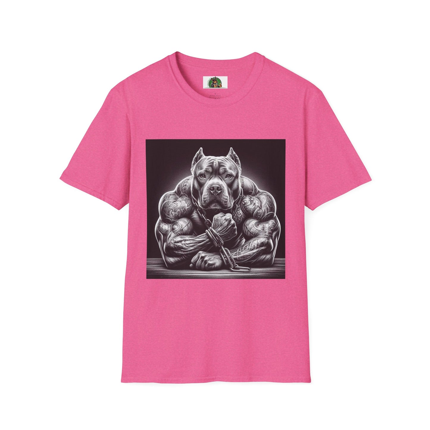 Pit Bull arm day shirt T-Shirt Printify S Heather Heliconia