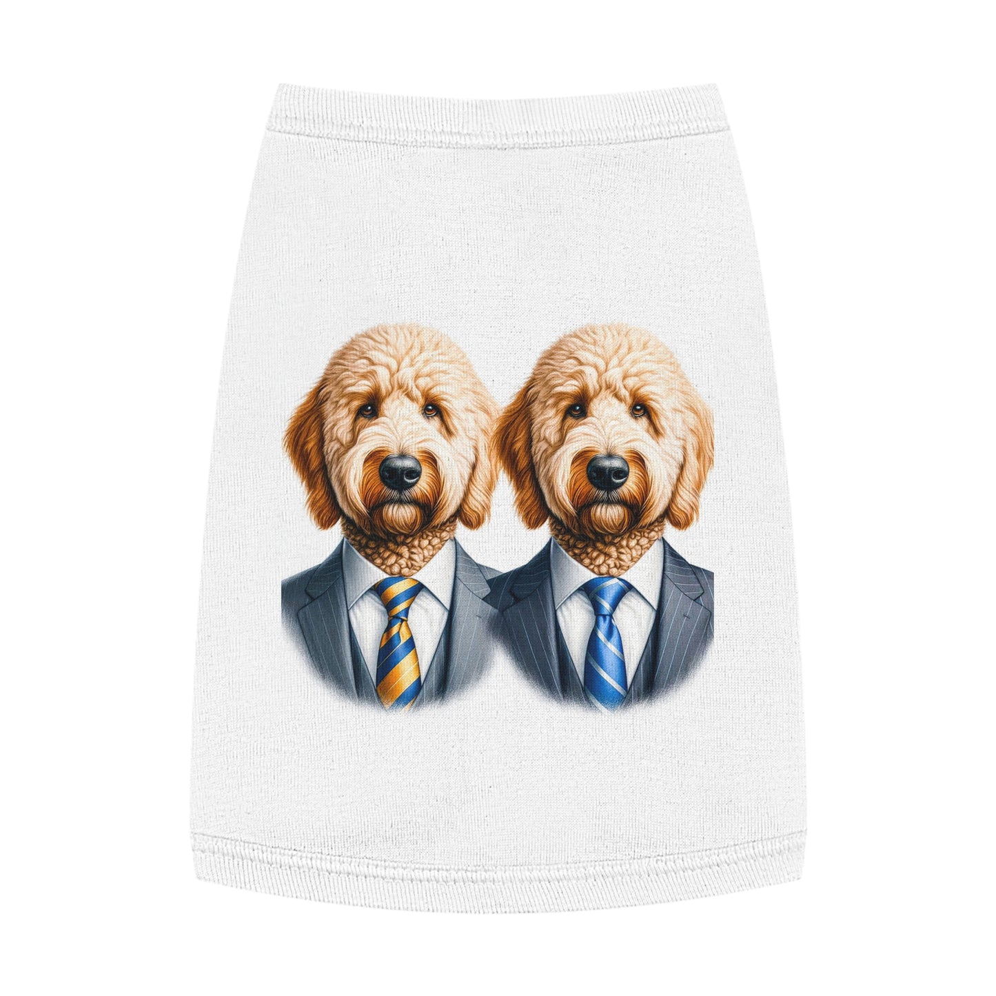 Pet Tank Golden Doodle serious business man r shirt Pets Printify M White