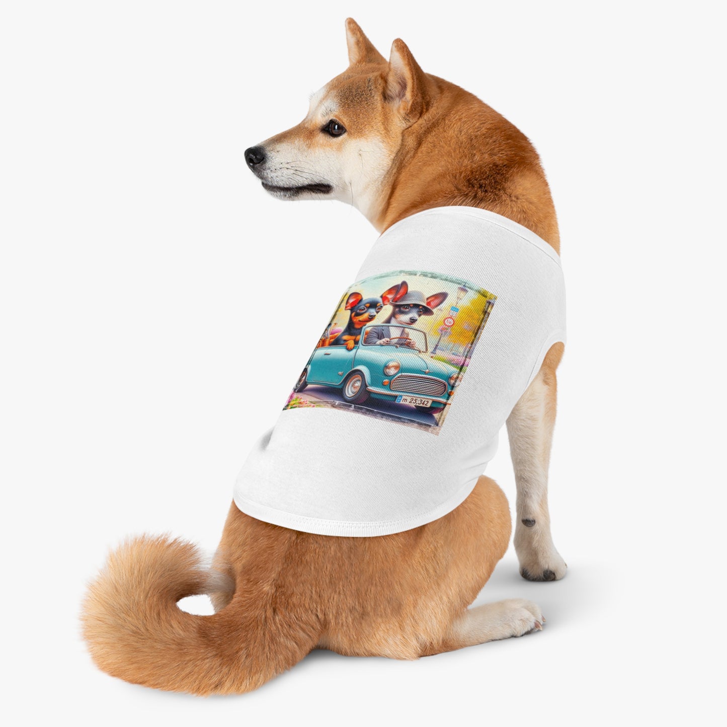 Wacky Pet Tank Top Rat Terrier couple driving