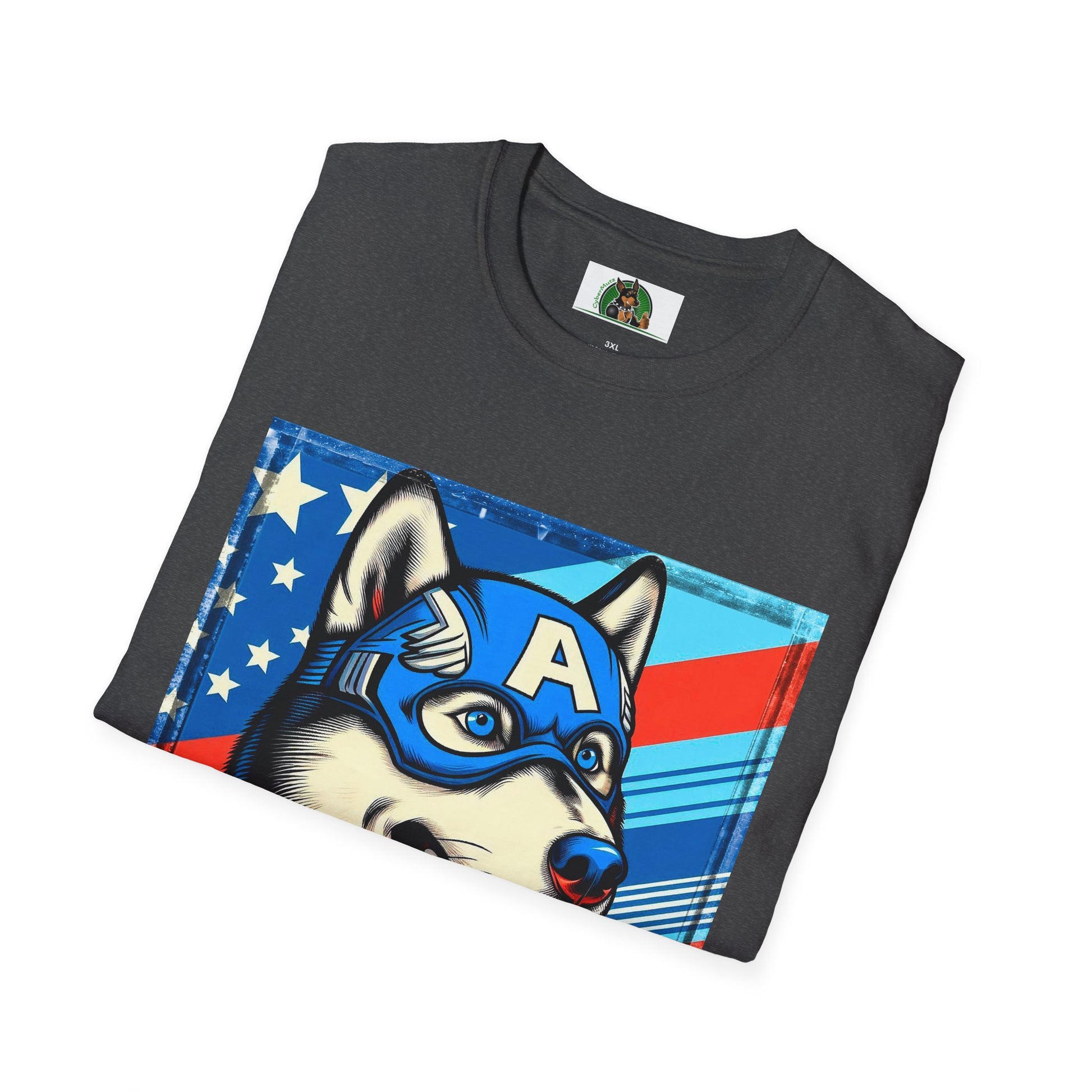 Husky super hero shirt T-Shirt Printify