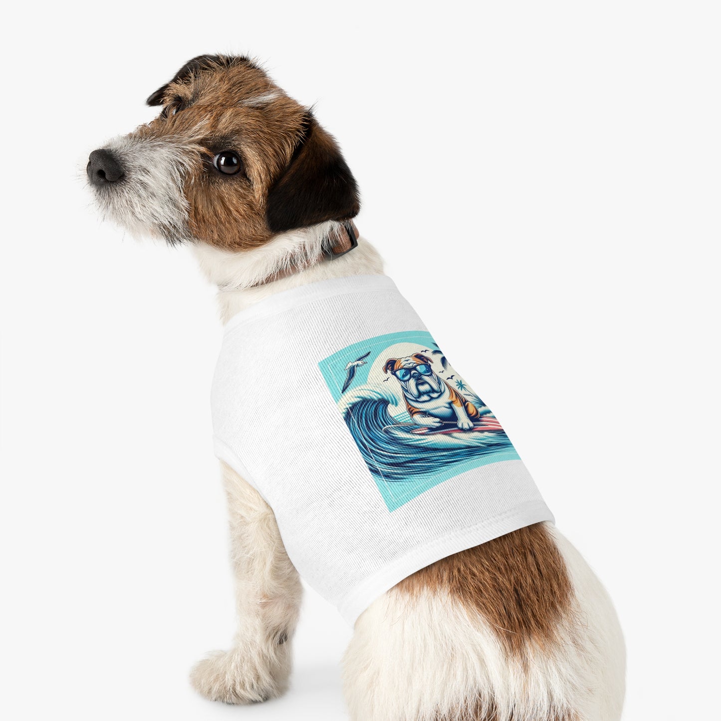 Pet Tank Top Bulldog waves t shirt Pets Printify