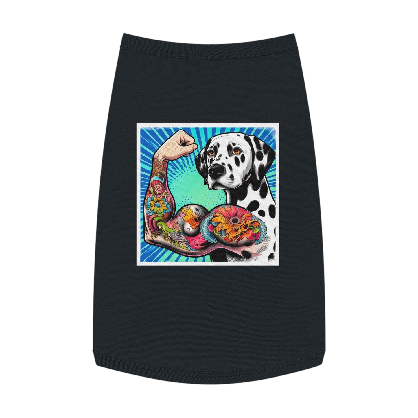 Pet Tank Top Dalmatian exercising t shirt Pets Printify