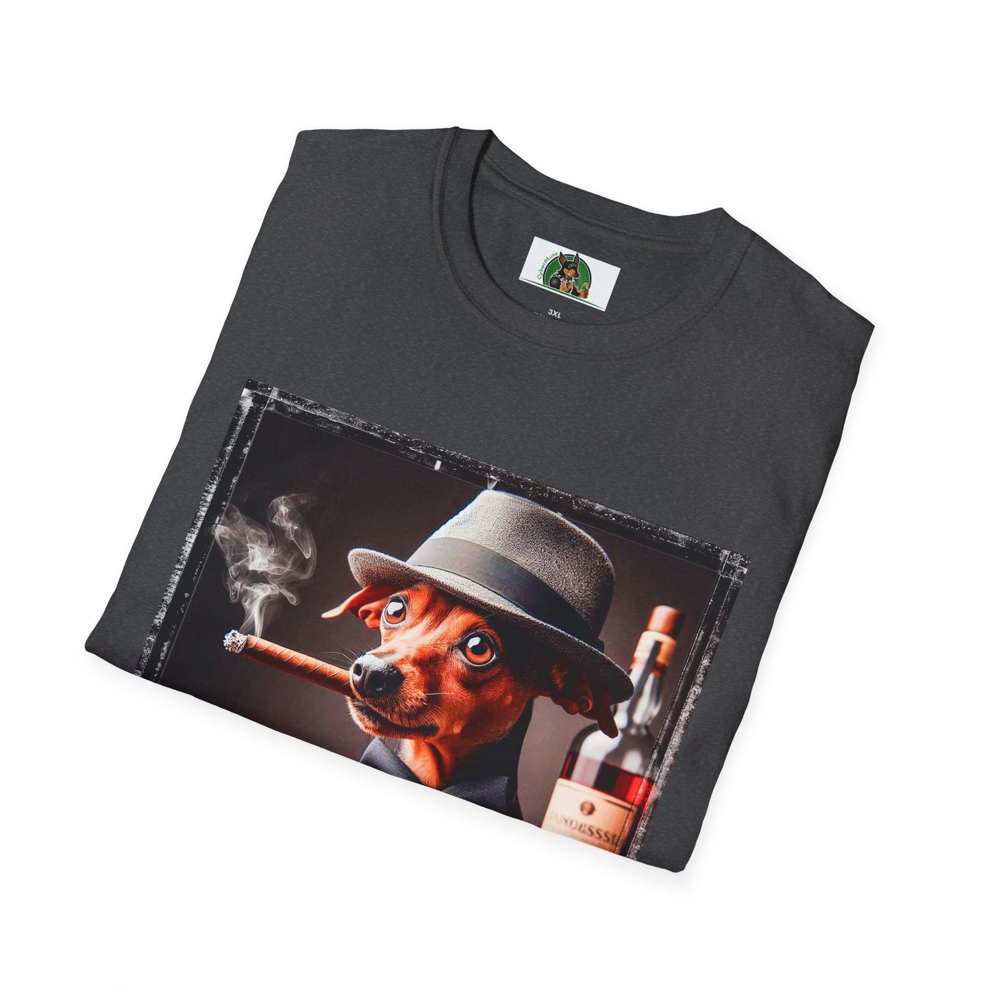Min Pin T-Shirt cigars and whiskey T-Shirt Printify