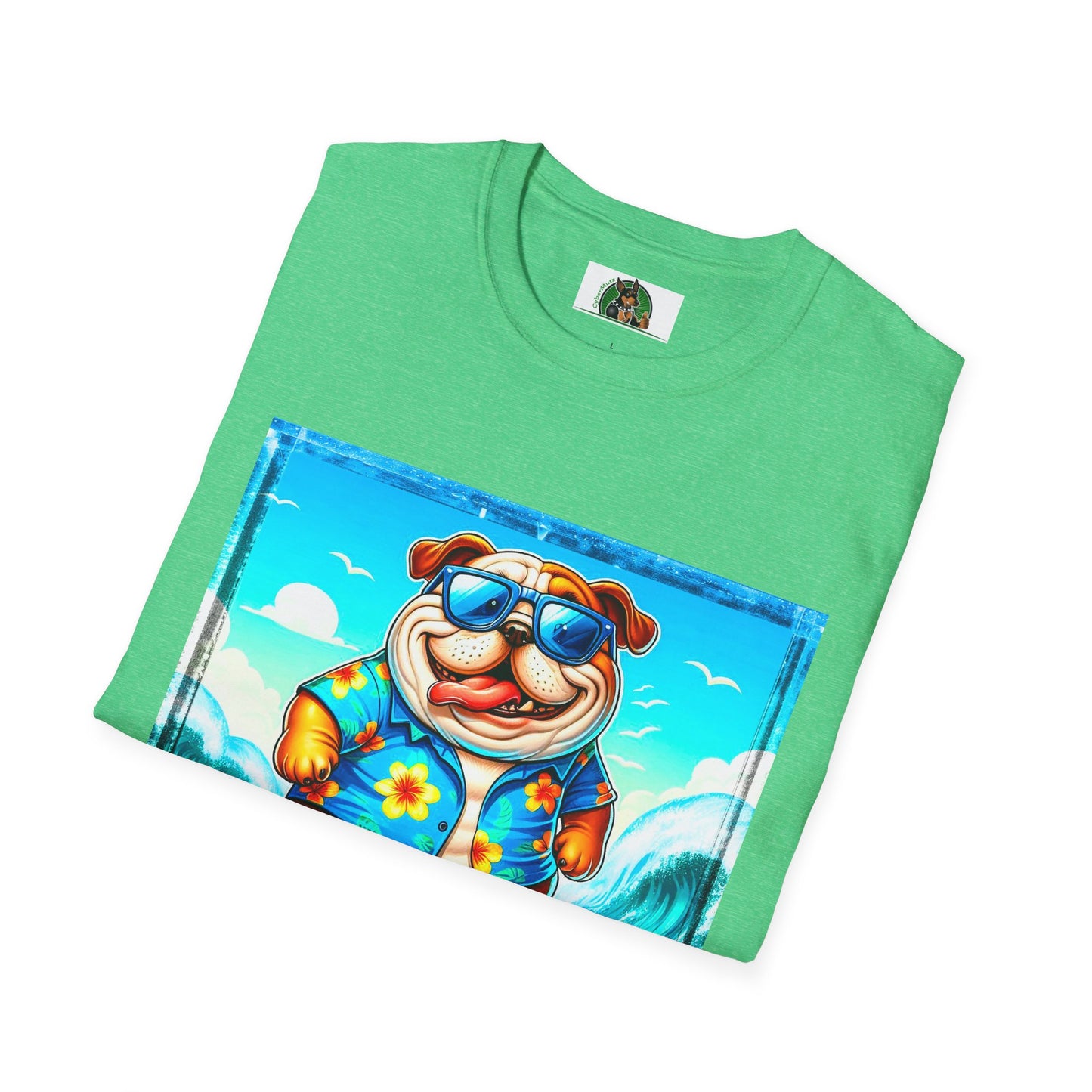 Bulldog surfing fun t shirt