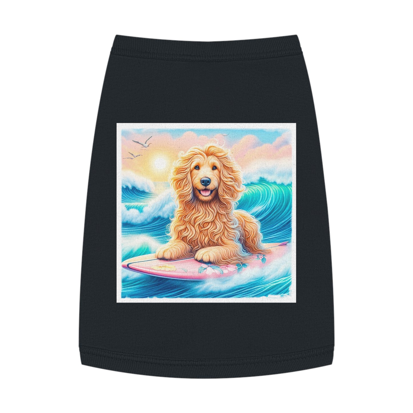 Pet Tank Golden Doodle pretty doggie t shirt Pets Printify M Black