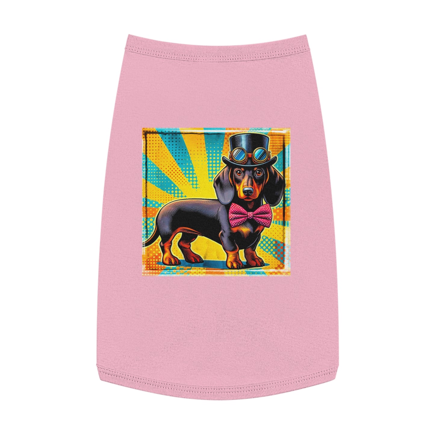 Pet Tank Top Dachshund colorful steampunk t shirt Pets Printify L Pink