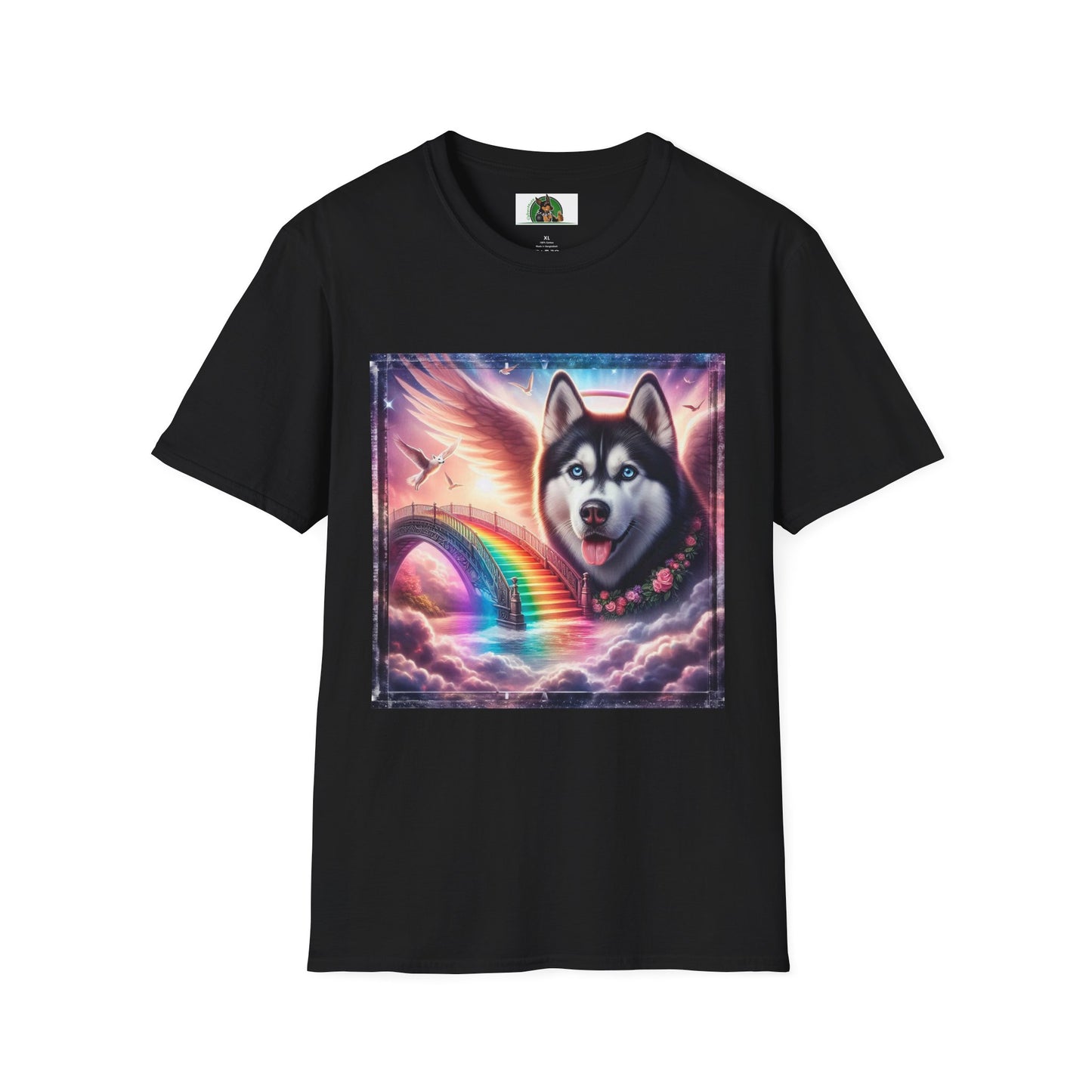 Husky rainbow bridge T-Shirt Printify XS Black